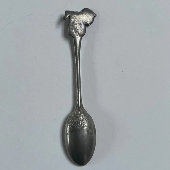Pewter Baby Spoon Set of 2 Silver Dragon Handle Home Decor Kitchen Dining - Picture 9 of 10